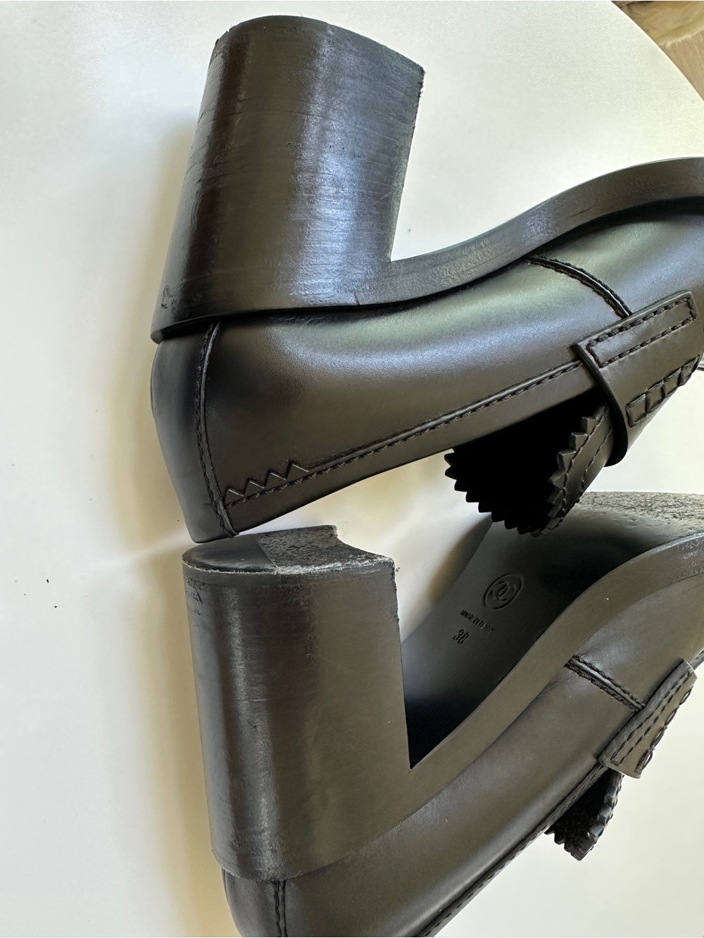 Chanel Black Leather Loafers - Picture 12 of 15